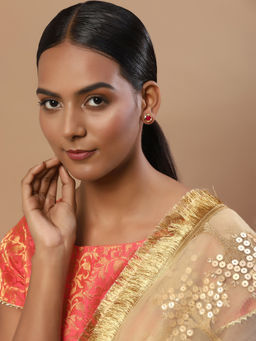 Ruby Raang Studio - Nai Fiza Red Kundan Studs