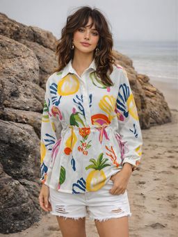 Dora Dori - Viscose Rayon Full Sleeves Collar Neck Shirt