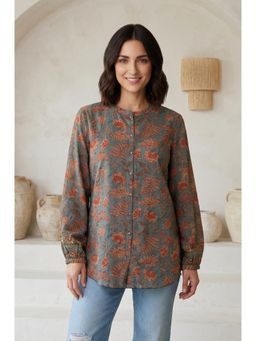 Folksong - Cotton Full Sleeves Mandarin Neck Shirt