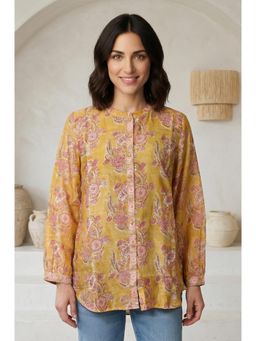 Folksong - Cotton Blend Full Sleeves Mandarin Neck Shirt