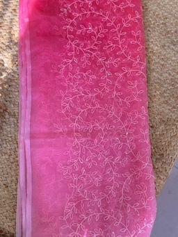 SHADES OF FAASHION - Pink Cotton Embroidered Dupatta