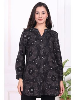W - Cotton Full Sleeves Mandarin Neck Kurti