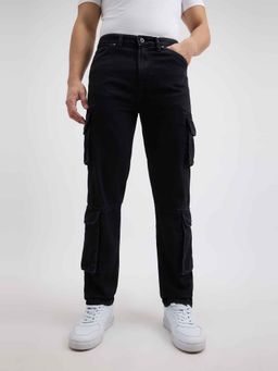 Pepe Jeans - Men Black Regular Fit Mid Rise Cargo Jeans