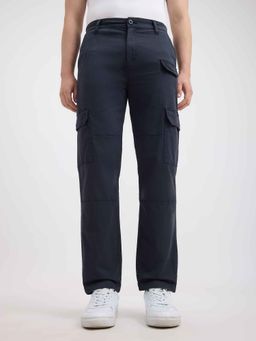 Pepe Jeans - Men Navy Blue Mid Rise Utility Stretch Cargos