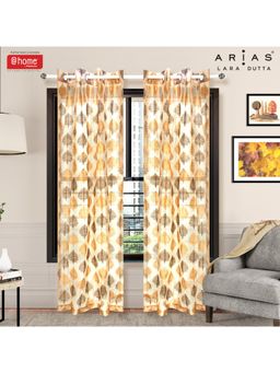 At Home by Nilkamal - Arias Luxuria Sheers Leaf Door Curtain Beige (Set of 2)