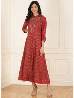 Lakshita - Fuchsia Digital Printed A-line Dress