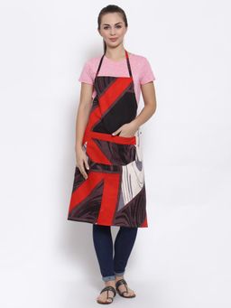 ARRABI - Multicolor Geometric TC Polycotton Apron with 2 Patch Pockets