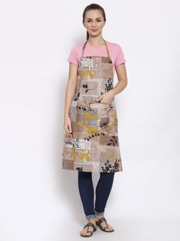 ARRABI - Multicolor Floral TC Polycotton Apron with 2 Patch Pockets