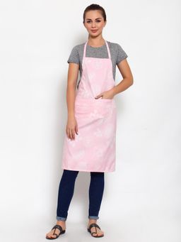 ARRABI - Pink Floral TC Polycotton Apron with 2 Patch Pockets