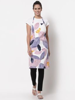 ARRABI - Multicolor Floral TC Cotton Blend Apron with 2 Patch Pockets