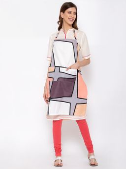 ARRABI - Grey Indian TC Cotton Blend Apron with 2 Patch Pockets