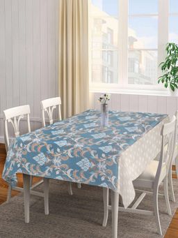 ARRABI - Blue Indian Tc Polycotton Table Cover (6 Seater)