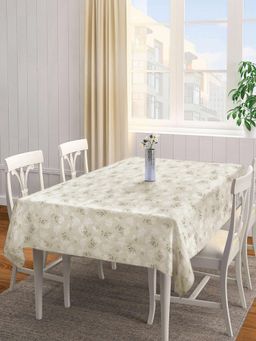 ARRABI - Green Floral Tc Cotton Blend Table Cover (6 Seater)