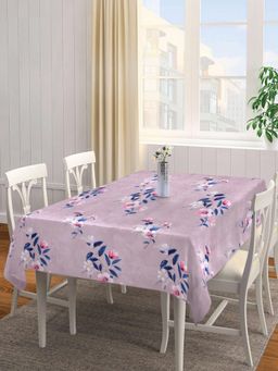 ARRABI - Mauve Floral Tc Cotton Blend Table Cover (6 Seater)