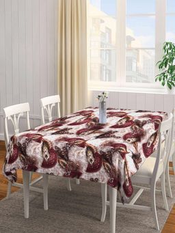 ARRABI - Multicolor Leaf Tc Cotton Blend Table Cover (6 Seater)