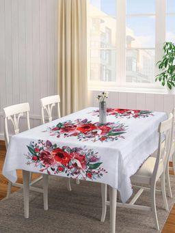ARRABI - White Floral Tc Cotton Blend Table Cover