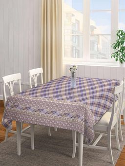 ARRABI - Purple Checks Tc Cotton Blend Table Cover