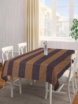 ARRABI - Multicolor Stripes Handwoven Cotton Table Cover (6 Seater)