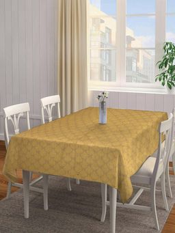 ARRABI - Gold Indian Handwoven Cotton Table Cover (8 Seater)