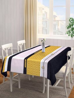ARRABI - Multicolor Stripes Tc Cotton Blend Table Cover (6 Seater)