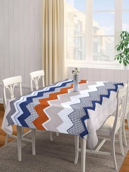 ARRABI - Multicolor Geometric Tc Cotton Blend Table Cover (6 Seater)