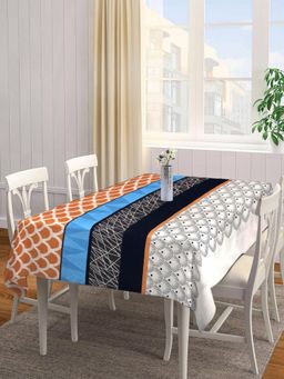 ARRABI - Multicolor Indian Tc Cotton Blend Table Cover (6 Seater)