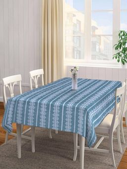 ARRABI - Green Indian Handwoven Cotton Table Cover (6 Seater)