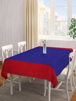 ARRABI - Red Stripes Handwoven Cotton Table Cover (8 Seater)