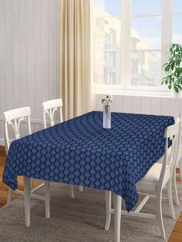 ARRABI - Blue Indian Handwoven Cotton Table Cover (8 Seater)