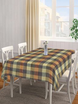 ARRABI - Multicolor Checks Handwoven Cotton Table Cover (6 Seater)