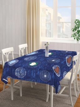 ARRABI - Blue Graphic Tc Cotton Blend Table Cover