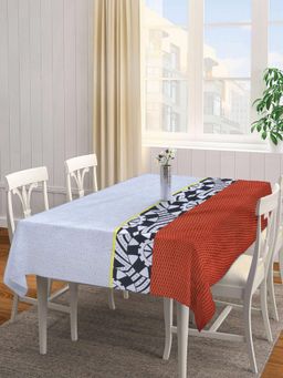 ARRABI - Multicolor Geometric Tc Cotton Blend Table Cover (6 Seater)