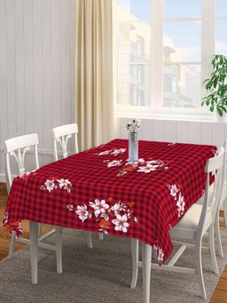 ARRABI - Red Floral Tc Cotton Blend Table Cover