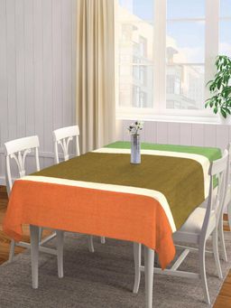 ARRABI - Multicolor Stripes Handwoven Cotton Table Cover (8 Seater)