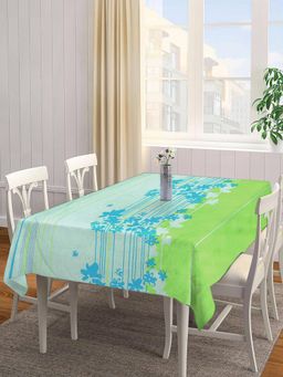 ARRABI - Green Floral Tc Cotton Blend Table Cover (6 Seater)