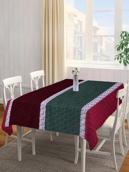 ARRABI - Multicolor Graphic Handwoven Cotton Table Cover (6 Seater)