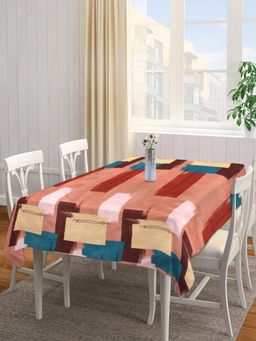 ARRABI - Multicolor Abstract Cotton Blend Table Cover (6 Seater)