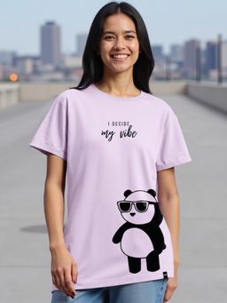 Bewakoof - Women's Purple I Decide My Vibe Graphic Printed Boyfriend Fit T-shirt