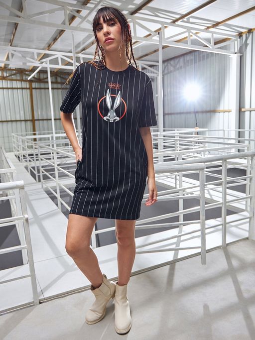 looney tunes shirt dress INTIMO Looney Tunes Womens' Characters Bugs Bunny Nightgown Sleep Pajama Dress (X-Small) Grey at Amazon Women's Clothing store