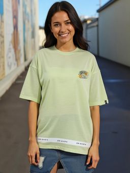 Bewakoof - Air 1.0 Women's Green Friends Tape Graphic Printed Oversized T-shirt