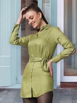 Bewakoof - Women's Green Tape Tunic Dress