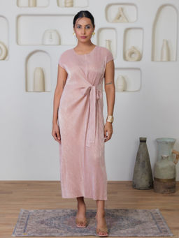 Onto by Aanchal - Pink Enigma Metallic Midi Dress
