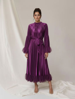 Onto by Aanchal - Purple Rio Pleated Midi Dress