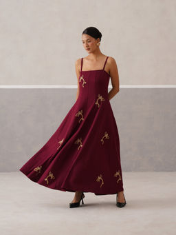 The Turner House - Maroon Carmine Dress