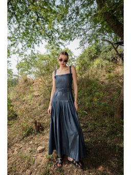The Turner House - Needle Stitch Maxi Denim Dress