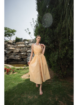 The Turner House - Striped Poplin Halter Neck Dress