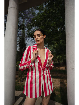 The Turner House - Multi-Color Rose Blazer Dress