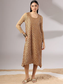 Onto by Aanchal - Gold Sylva Metallic Dress