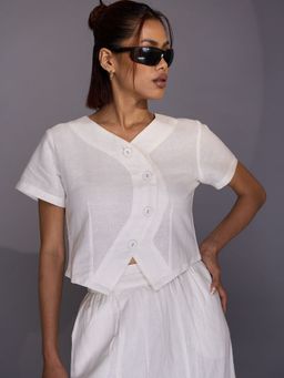 SPELL BY SMOKESHOW - Chloe V-Neck Top White