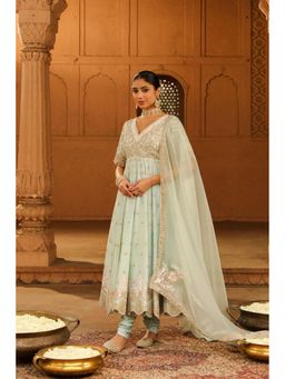 Sheetal Batra - Wasifa - Ankle Length Misty Green Anarkali With Churidar And Dupatta